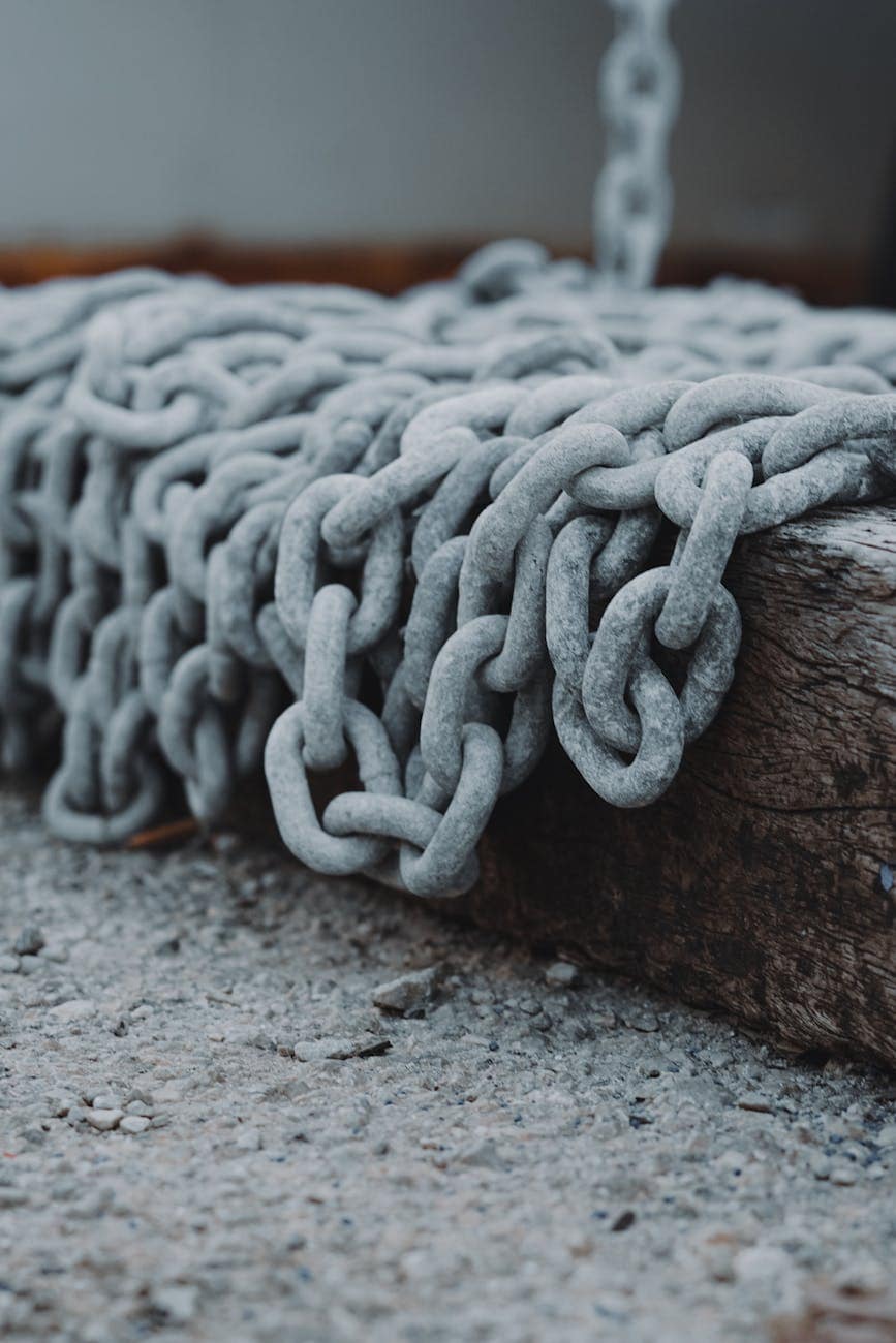 Anchor chain in close up