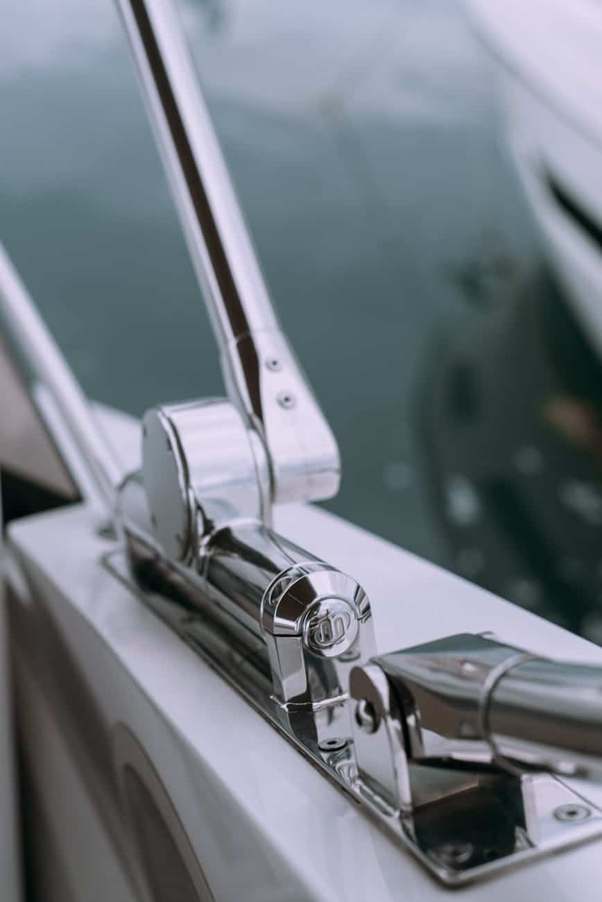 close up of metal hinges