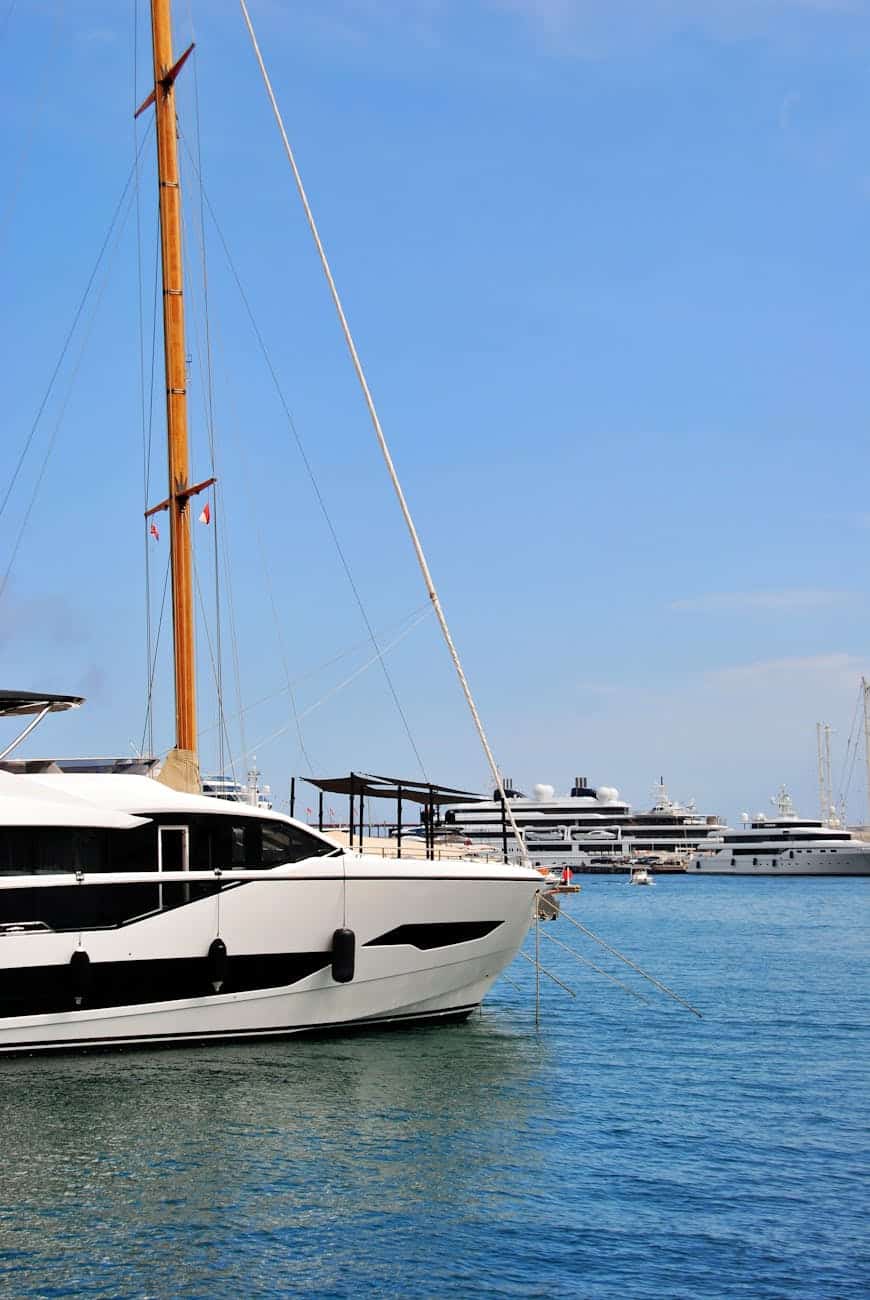 Yachts in summer in the south of France. 