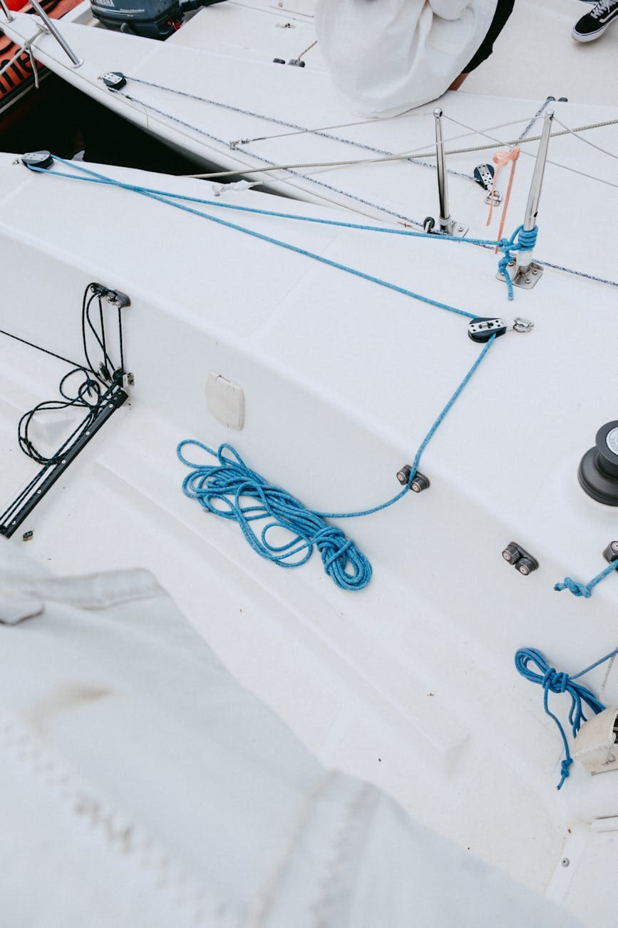 yacht lines on marine gelcoat. 