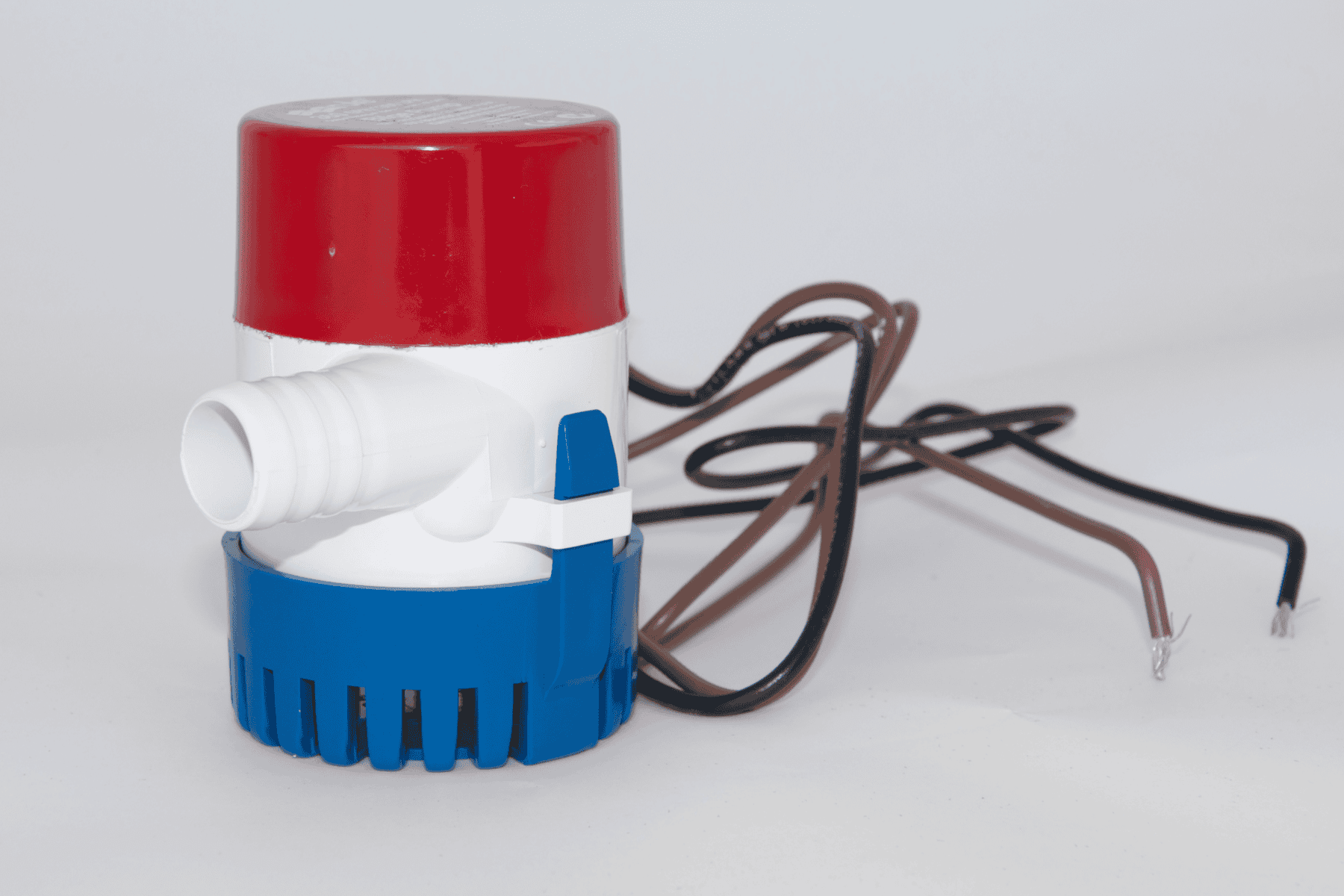 Clean bilge pump on a white background. 