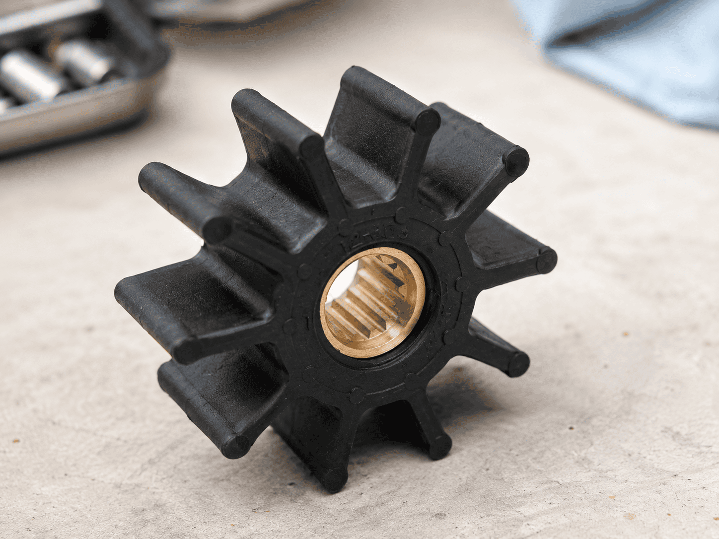 Boat Impeller with a brass bore. 