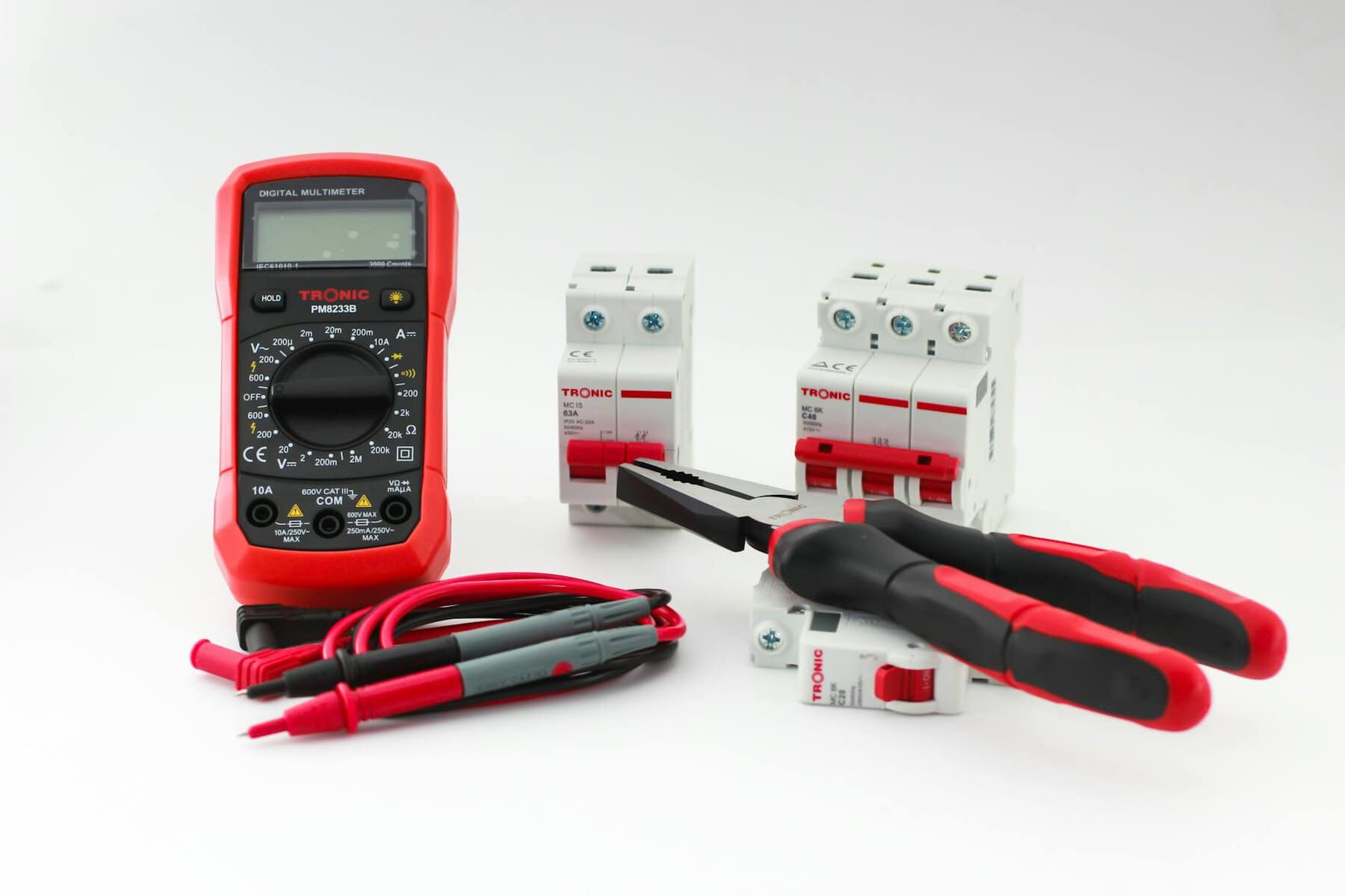 Marine Electrical Tools on white background.