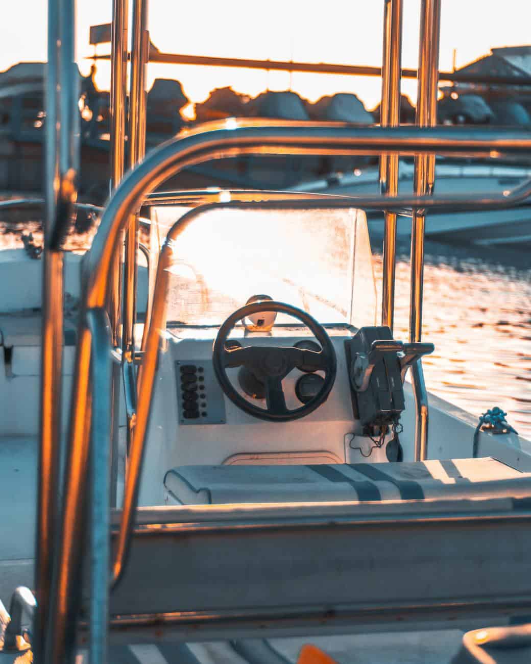 a small boat on the water